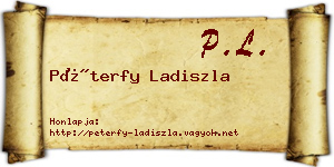 Péterfy Ladiszla névjegykártya